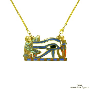 ojo de Horus grande esmaltado 10 cm dorada